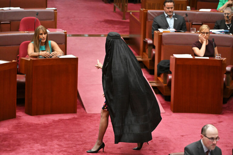 Australian Senate erupts in anger after far-right lawmaker arrives wearing burqa