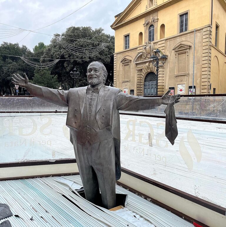 Whoops, the New Skating Rink Is Encroaching on Luciano Pavarotti