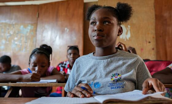 ‘Do not give up on children’: Displaced by violence, a Haitian girl finds hope at school