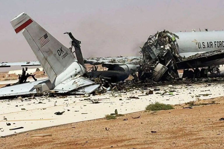 Vital radar aircraft destroyed by Iranian strike on U.S. base in Saudi Arabia, photos show