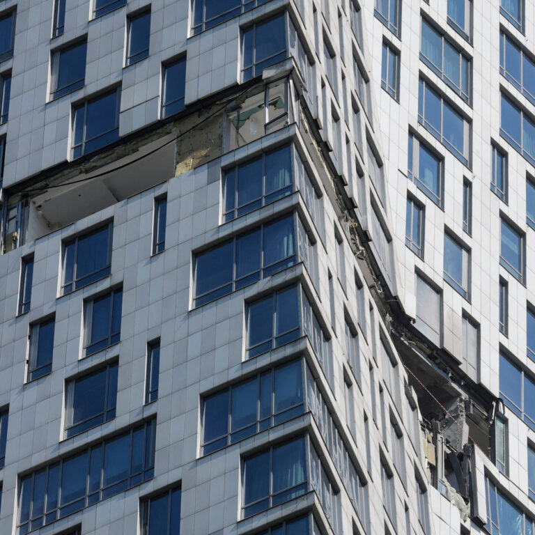 Drone Hits a Moscow High-Rise Days Before a Major Military Parade