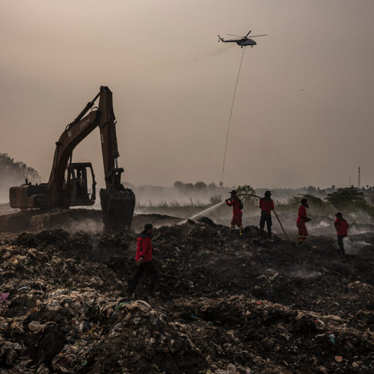 A Landfill in Indonesia Caught Fire Over a Week Ago. It’s Still Burning.